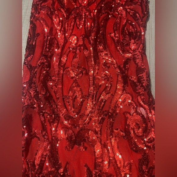 Red Sequin Midi Dress - Picture 8 of 14